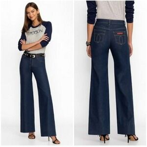 Johnny Was Sasson Lumiere Wide Leg Jeans Size 32 TRW‎ Dark Wash Denim NWT $198